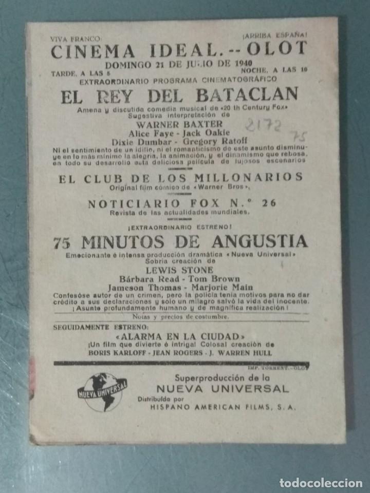 Cine: 75 MINUTOS DE ANGUSTIA - PROGRAMA DE MANO DOBLE. - Foto 3