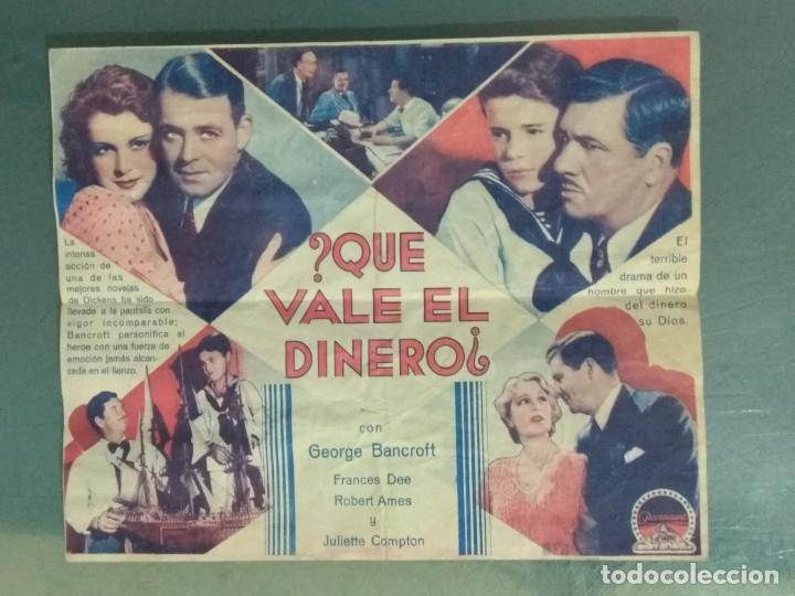 Cine: QUE VALE EL DINERO - PROGRAMA DE MANO DOBLE. - Foto 2
