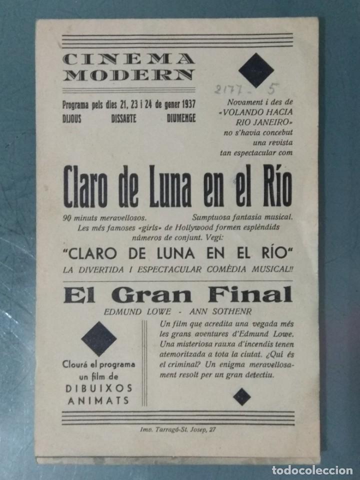 Cine: CLARO DE LUNA EN EL RIO - PROGRAMA DE MANO DOBLE. - Foto 5