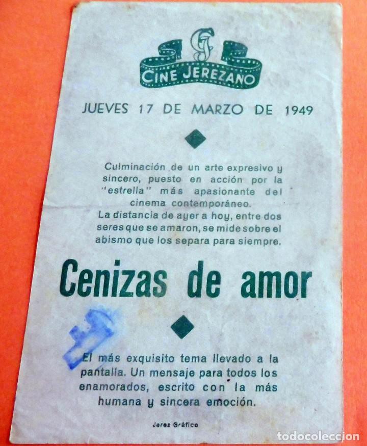 Cine: PROGRAMA DE CINE - CANIZAS DE AMOR - CINE JEREZANO - Foto 2