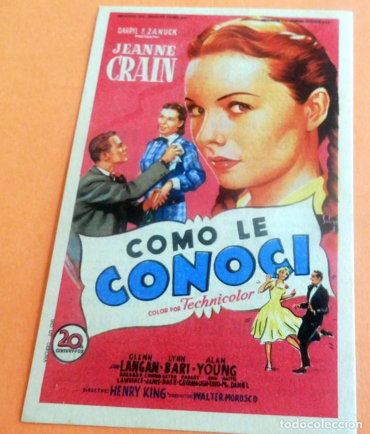 Cine: PROGRAMA DE CINE - COMO LE CONOC&Iacute; - CINE CARMEN - PALAM&Oacute;S 1953 - Foto 1