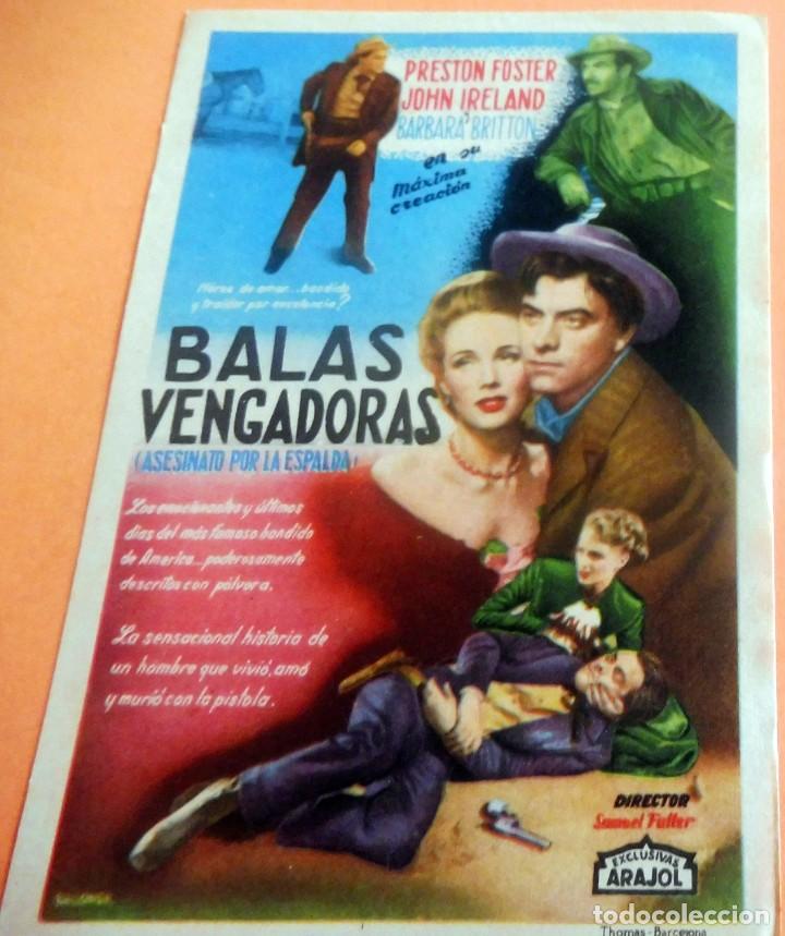 Cine: PROGRAMA DE CINE - BALAS VENGADORAS - S/P - Foto 1