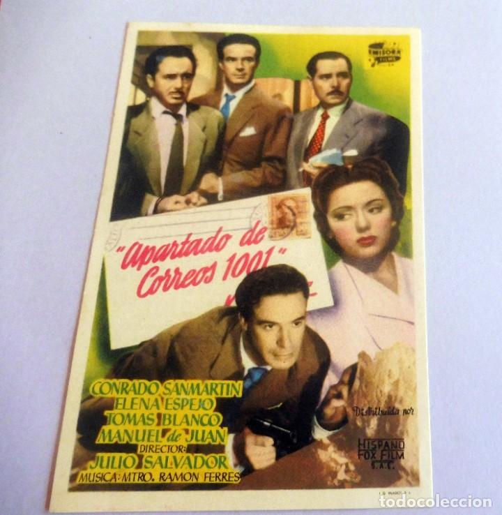 Cine: PROGRAMA DE CINE - APARTADO DE CORREOS 1001 - CINE CARMEN (1951)