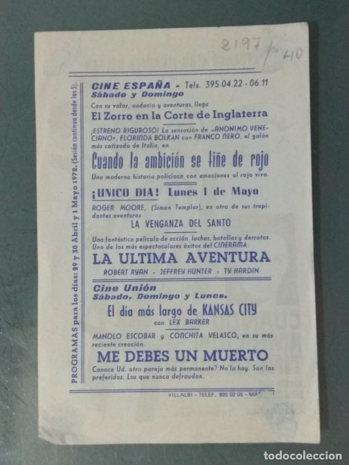 Cine: CUANDO LA AMBICI&Oacute;N SE TI&Ntilde;E DE ROJO - PROGRAMA SENCILLO GRANDE DE MANO. - Foto 2