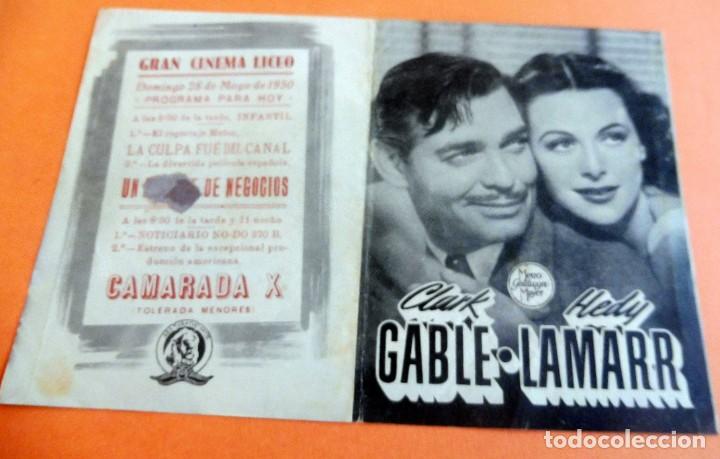 Cine: PROGRAMA DE CINE - DOBLE - CAMARADA X - GRAN CINEMA LICEO - Foto 2