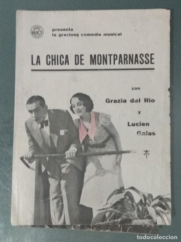 Cine: LA CHICA DE MONTPARNASSE 1933 - PROGRAMA TR&Iacute;PTICO - Foto 1