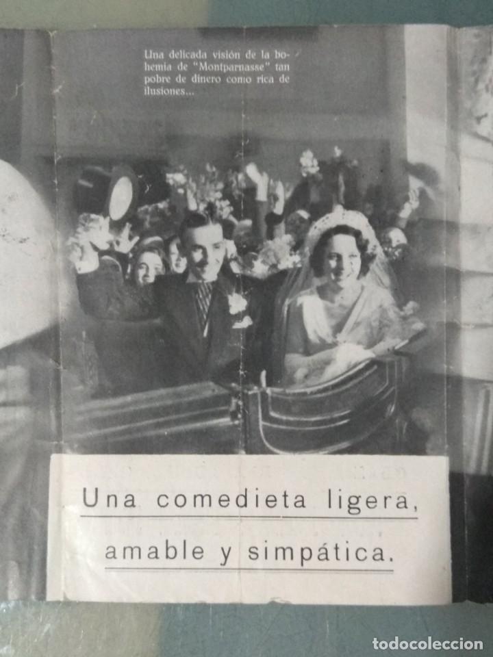 Cine: LA CHICA DE MONTPARNASSE 1933 - PROGRAMA TR&Iacute;PTICO - Foto 4