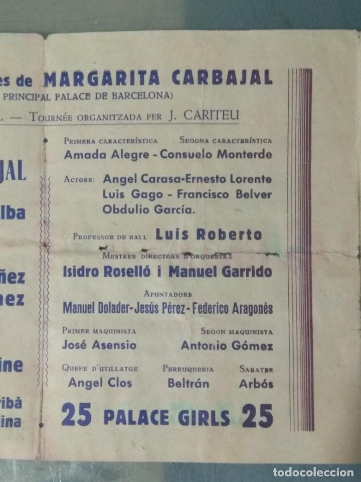 Cine: MARGARITA CARBAJAL EN LAS DE LOS OJOS EN BLANCO - PROGRAMA DE MANO - Foto 5