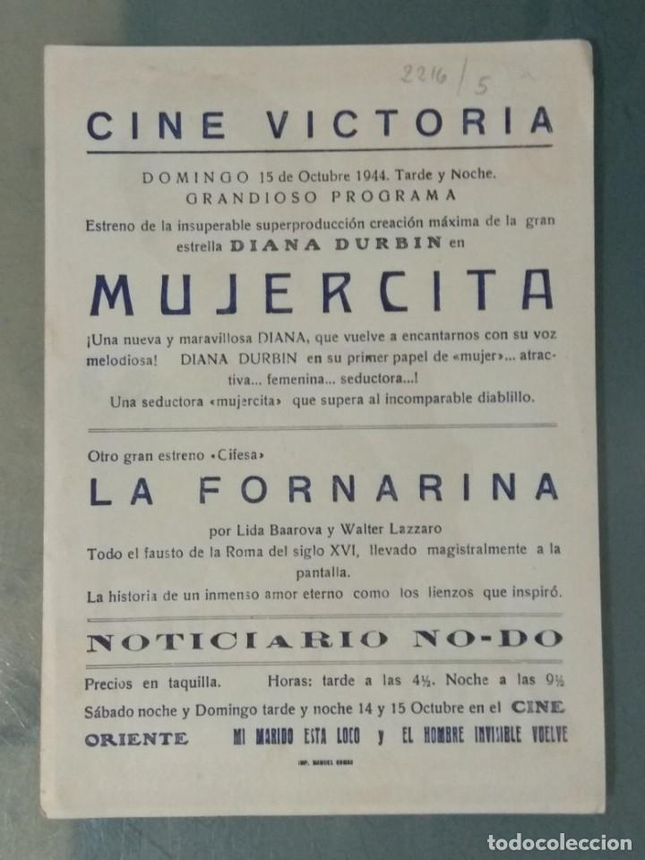 Cine: MUJERCITA - PROGRAMA SENCILLO - Foto 2