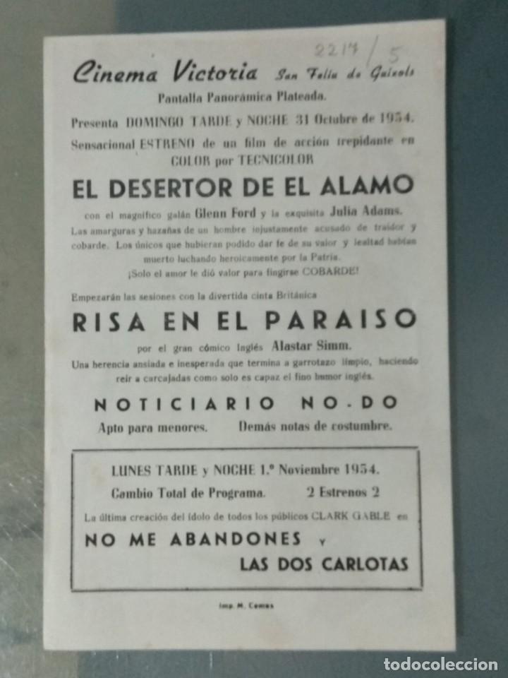 Cine: EL DEFENSOR DE EL ALAMO - PROGRAMA SENCILLO DE MANO - Foto 2