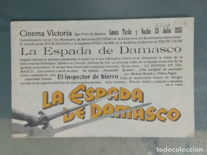 Cine: LA ESPADA DE DAMASCO - PROGRAMA SENCILLO DE MANO - Foto 2