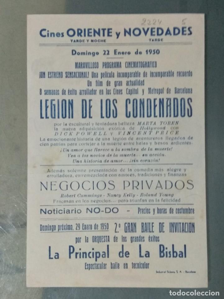 Cine: LEGION DE LOS CONDENADOS - PROGRAMA SENCILLO - Foto 2