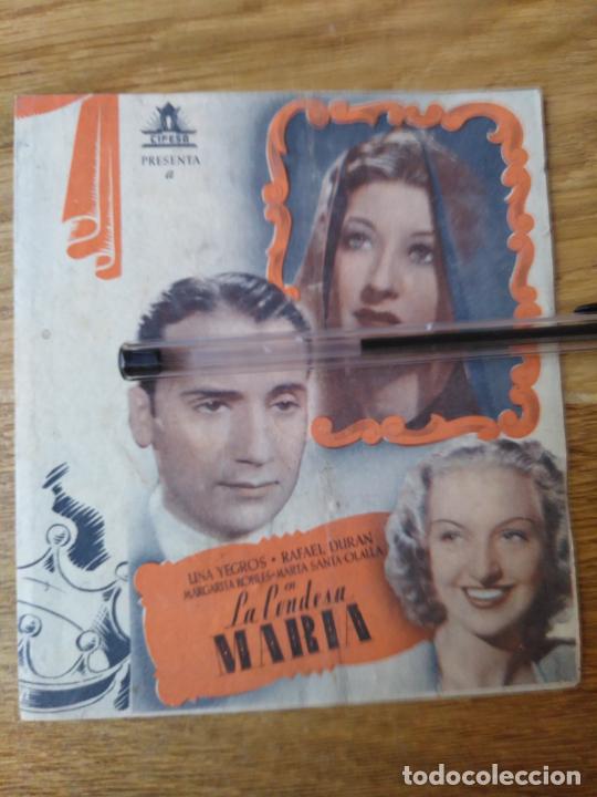  Foglietti di film di film antichi di cinema: Cartelera de mano cine pel&iacute;cula La condesa Mar&iacute;a, Cifesa, Gonzalo Delgras Cine Avenida Valencia