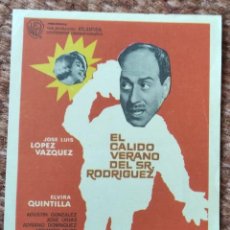  Foglietti di film di film antichi di cinema: EL CALIDO VERANO DEL SR. RODRIGUEZ - JOSE LUIS LOPEZ VAZQUEZ. Lote 215352537