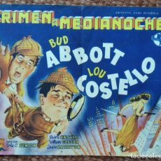 Foglietti di film di film antichi di cinema: CRIMEN A MEDIA NOCHE - ABBOTT Y COSTELLO - CINE ESPAÑOL - VALENCIA. Lote 215384237
