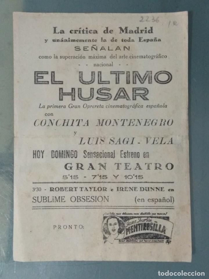 Cine: EL ULTIMO HUSAR - PROGRAMA SENCILLO GRANDE - Foto 2