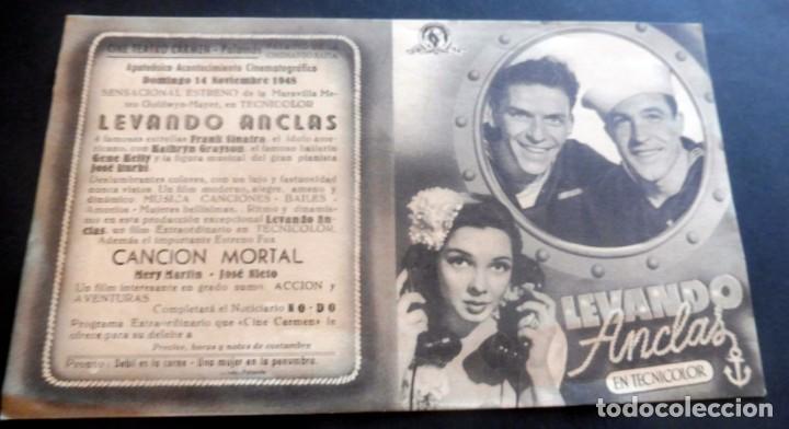 Cine: PROGRAMA DE CINE - DOBLE - LEVANDO ANCLAS - CINE CARMEN - PALAM&Oacute;S - 1948 - Foto 1