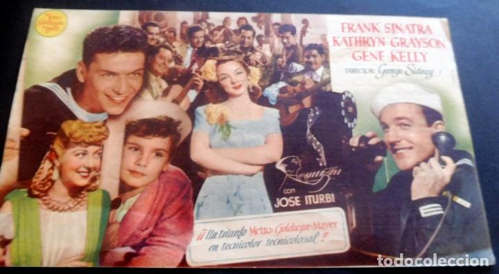 Cine: PROGRAMA DE CINE - DOBLE - LEVANDO ANCLAS - CINE CARMEN - PALAM&Oacute;S - 1948 - Foto 2