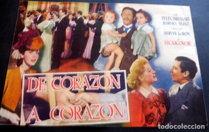 Cine: PROGRAMA DE CINE - DOBLE - DE CORAZ&Oacute;N A CORAZ&Oacute;N - CINE CARMEN - PALAM&Oacute;S - 1950 - Foto 2