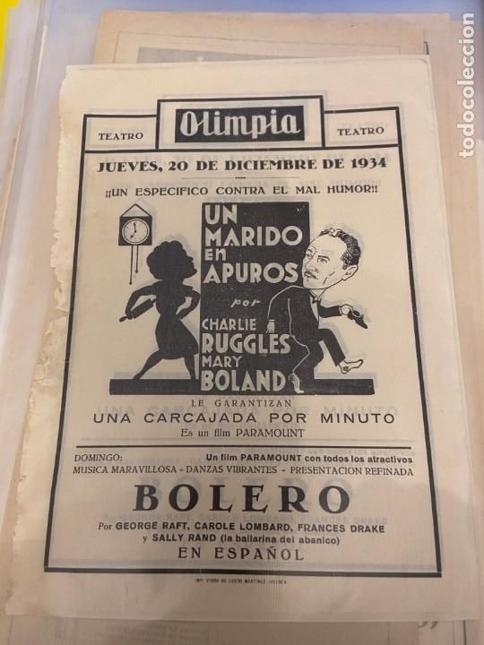 Folhetos de m&atilde;o de filmes antigos de cinema: UN MARIDO EN APUROS 1934 CHARLIE RUGGLES Y MARY BOLAND