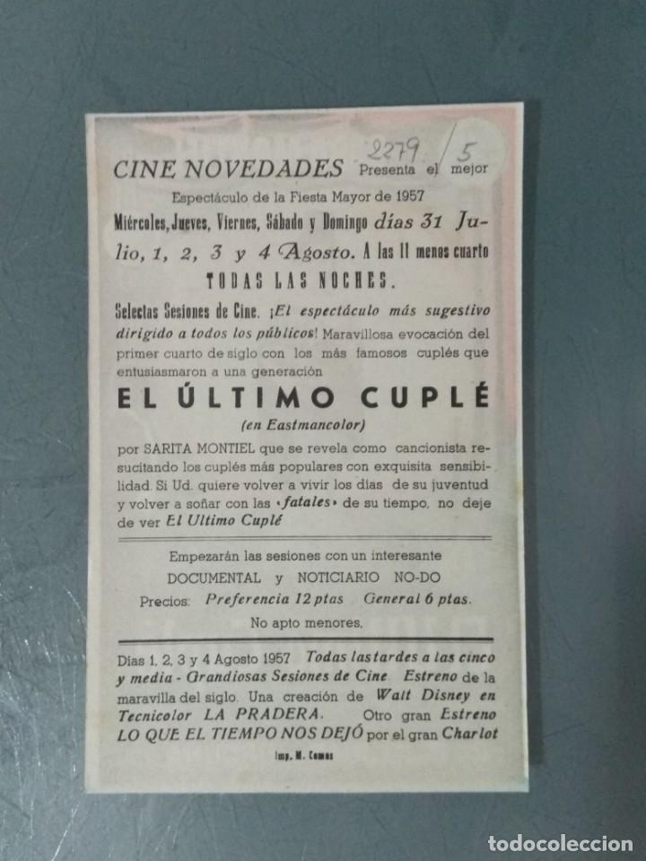 Cine: EL ULTIMO CUPLE - PROGRAMA SENCILLO - Foto 2