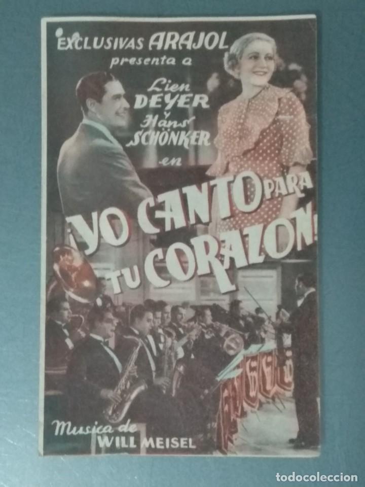 Cine: YO CANTO PARA TU CORAZON - PROGRAMA DOBLE - Foto 1