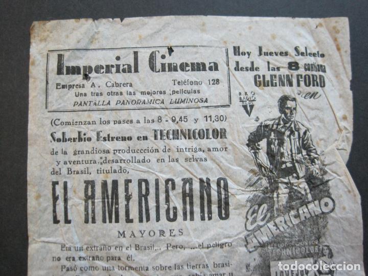  Flyers Publicitaires de films Anciens: EL AMERICANO-IMPERIAL CINEMA-PROGRAMA DE CINE LOCAL ANTIGUO-VER FOTOS-(K-295)