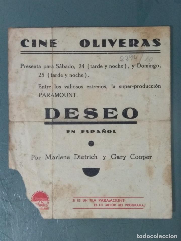 Cine: DESEO - PROGRAMA DOBLE - Foto 3