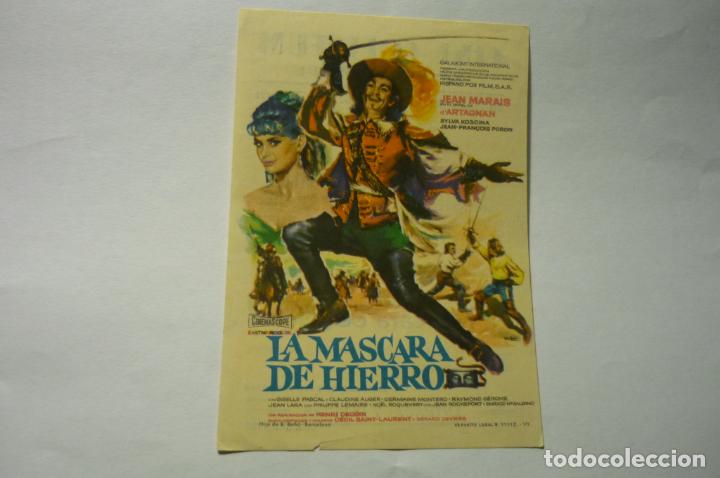 Cine: PROGRAMA LA MASCARA DE HIERRO -JEAN MARAIS -PUBLICIDAD
