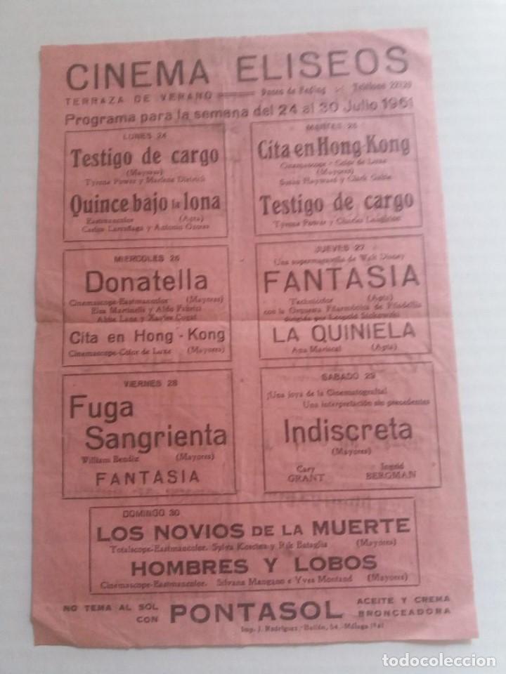  Flyers Publicitaires de films Anciens: Folleto Local Cinema Eliseos