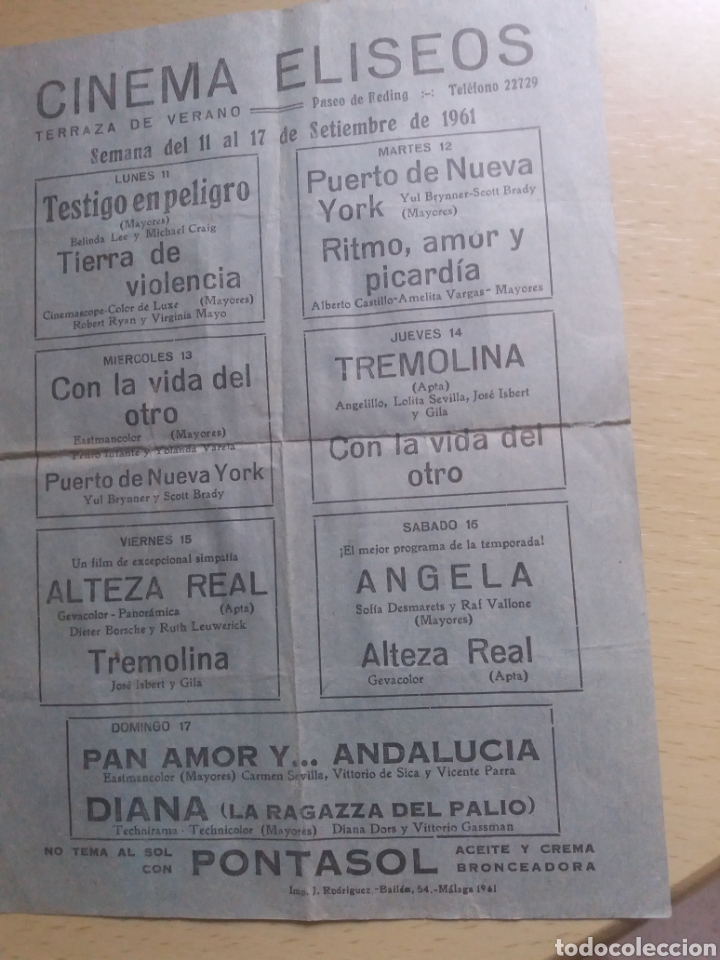  Flyers Publicitaires de films Anciens: Folleto de mano Local Cinema El&iacute;seos