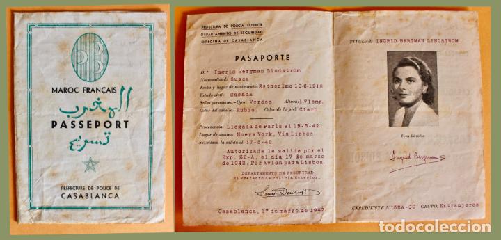 Cine: PROGRAMA CASABLANCA- PASAPORTE INGRID BERMAN - 1942 - Foto 1