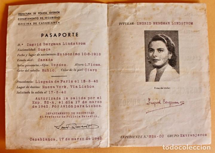 Cine: PROGRAMA CASABLANCA- PASAPORTE INGRID BERMAN - 1942 - Foto 3