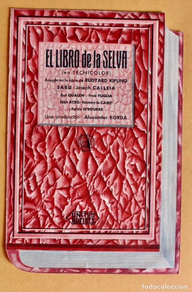 Cine: EL LIBRO DE LA SELVA 21 DE OCTUBRE DE 1944 - TROQUELADO - Foto 1