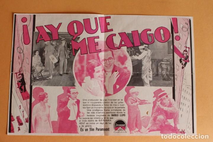 Cine: AY QUE ME CAIGO PROGRAMA DOBLE PARAMOUNT HAROLD LLOYD BARBARA KENT - Foto 2