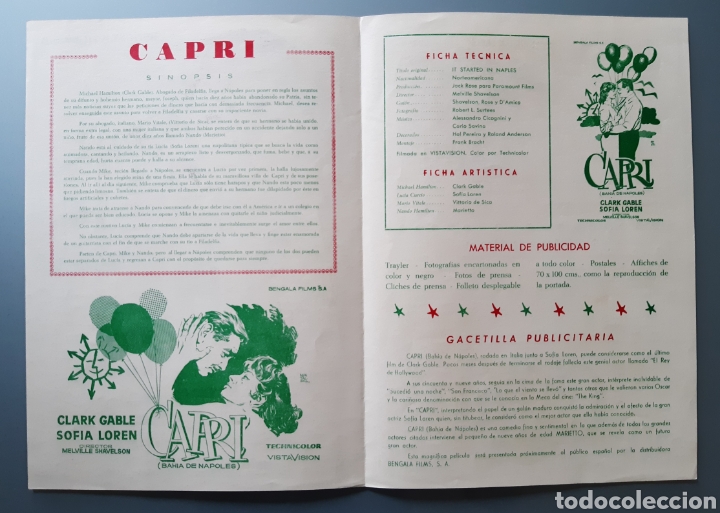Cine: Programa diptico muy grande de la pel&iacute;cula &rdquo; Capri&rdquo; - Foto 2