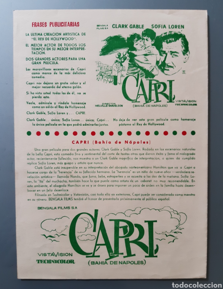 Cine: Programa diptico muy grande de la pel&iacute;cula &rdquo; Capri&rdquo; - Foto 3
