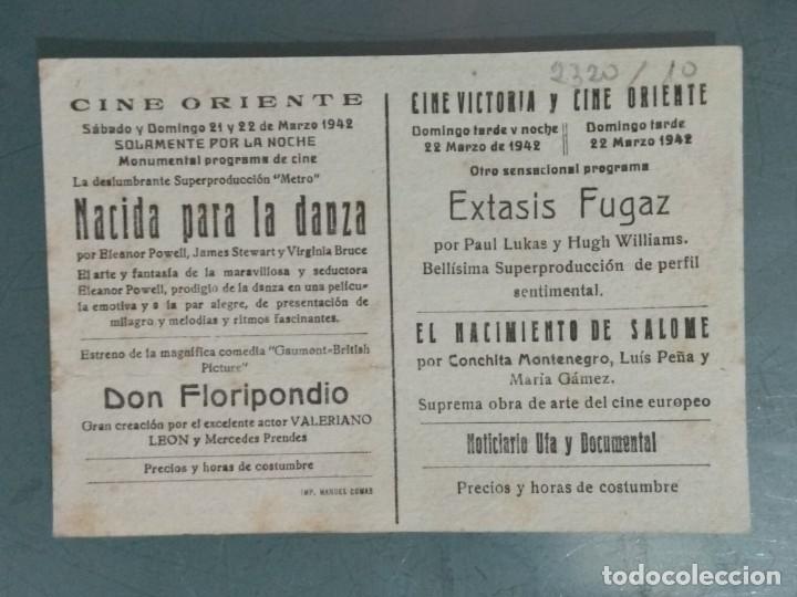 Cine: NACIDA PARA LA DANZA - PROGRAMA TARJETA SENCILLO. - Foto 2