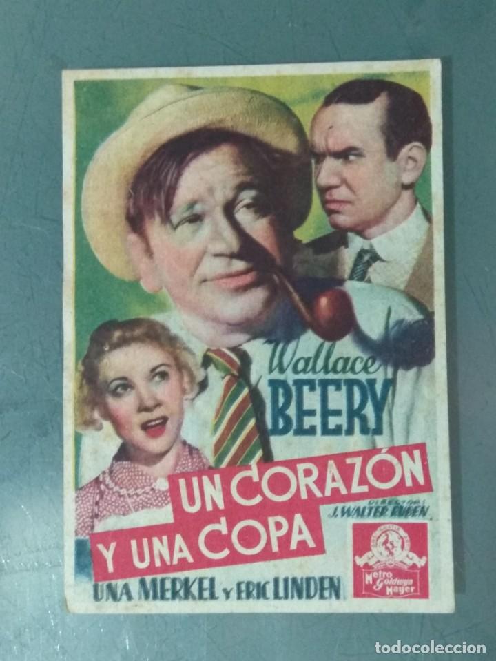 Cine: UN CORAZON Y UNA COPA - PROGRAMA TARJETA SENCILLO. - Foto 1