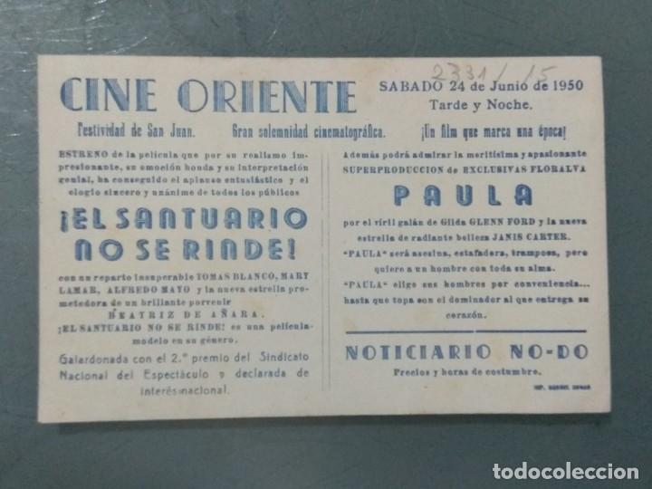 Cine: EL SANTUARIO NO SE RINDE - PROGRAMA SENCILLO. - Foto 2