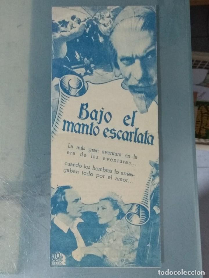 Cine: BAJO EL MANTO ESCARLATA - PROGRAMA DE CINE DOBLE. - Foto 2
