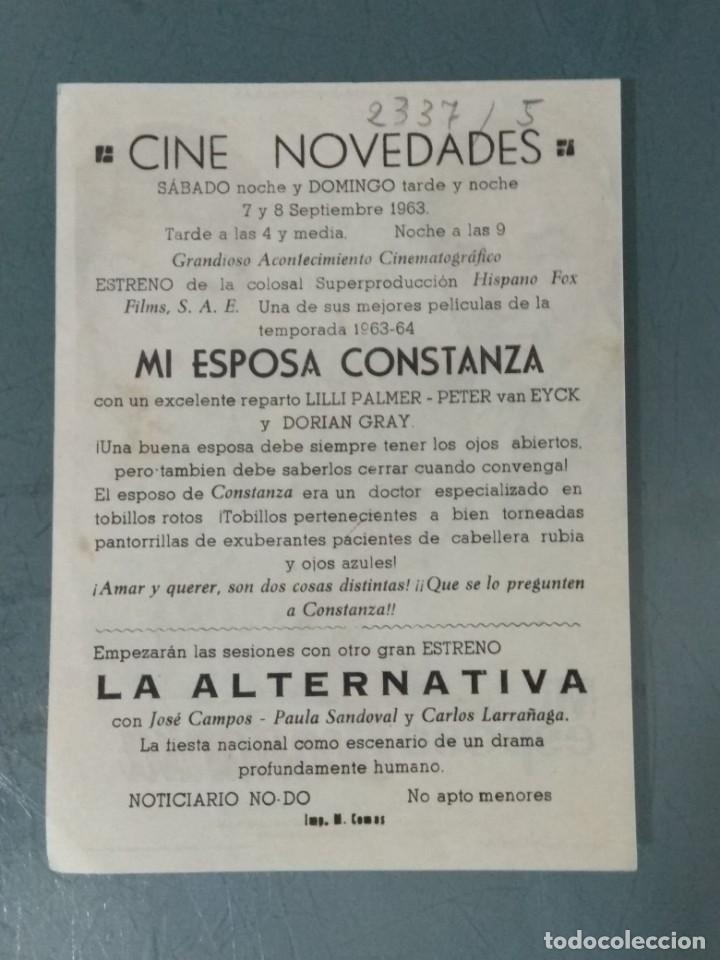 Cine: MI ESPOSA CONSTANZA - PROGRAMA SENCILLO. - Foto 2