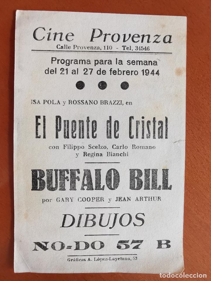 Cine: BUFFALO BILL--CINE PROVENZA 1944 - Foto 2
