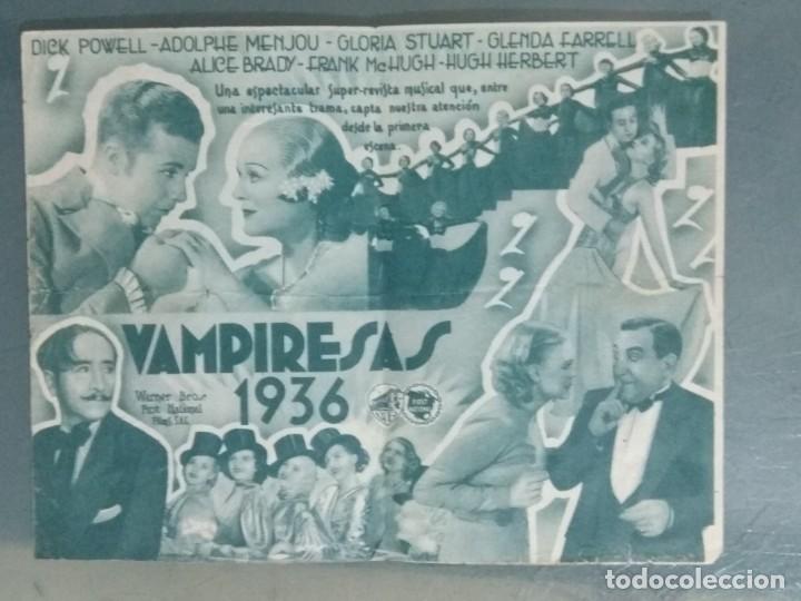 Cine: VAMPIRESAS 1936 - PROGRAMA DOBLE ORIGINAL. - Foto 2