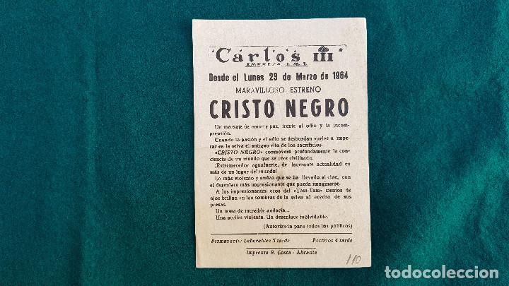 Cine: PROGRAMA DE MANO CINE CRISTO NEGRO (1964) CON CINE AL DORSO - Foto 2