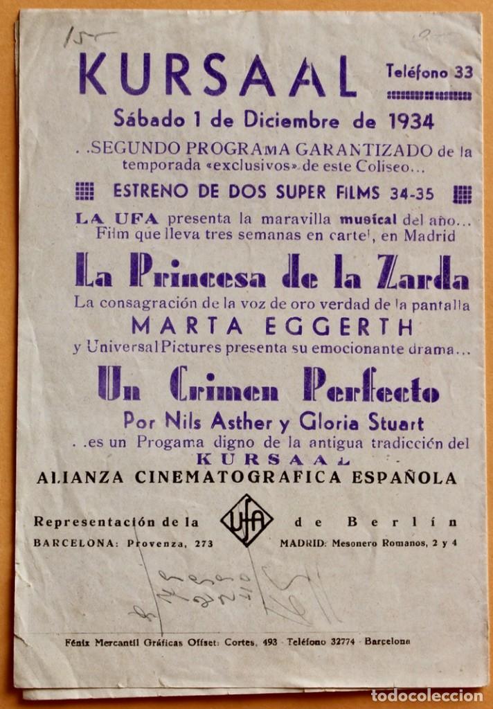Cine: La Princesa de la Zarda - Programa doble cine 1934 - Foto 3