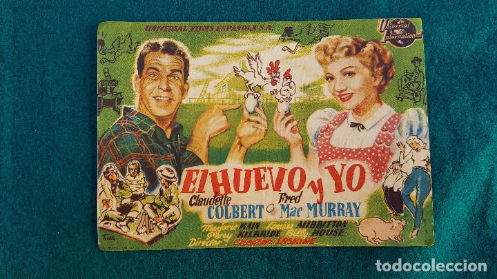 Cine: PROGRAMA DE MANO CINE EL HUEVO Y YO - CON CINE AL DORSO - Foto 1