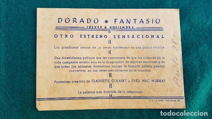 Cine: PROGRAMA DE MANO CINE EL HUEVO Y YO - CON CINE AL DORSO - Foto 2