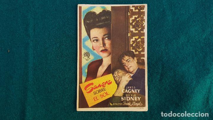 Cine: PROGRAMA DE MANO CINE SANGRE SOBRE EL SOL (1946) CON CINE AL DORSO - Foto 1