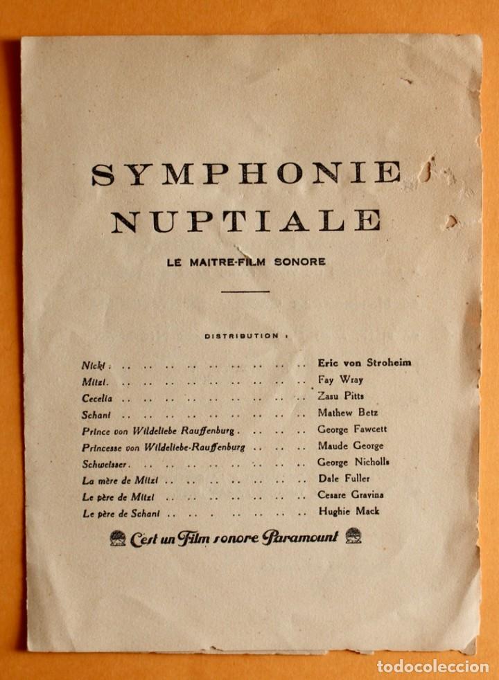 Cine: SYNPHONIE NUPTIALE - ERIC VON STROHEIM - PARAMOUNT -1928 - Foto 2